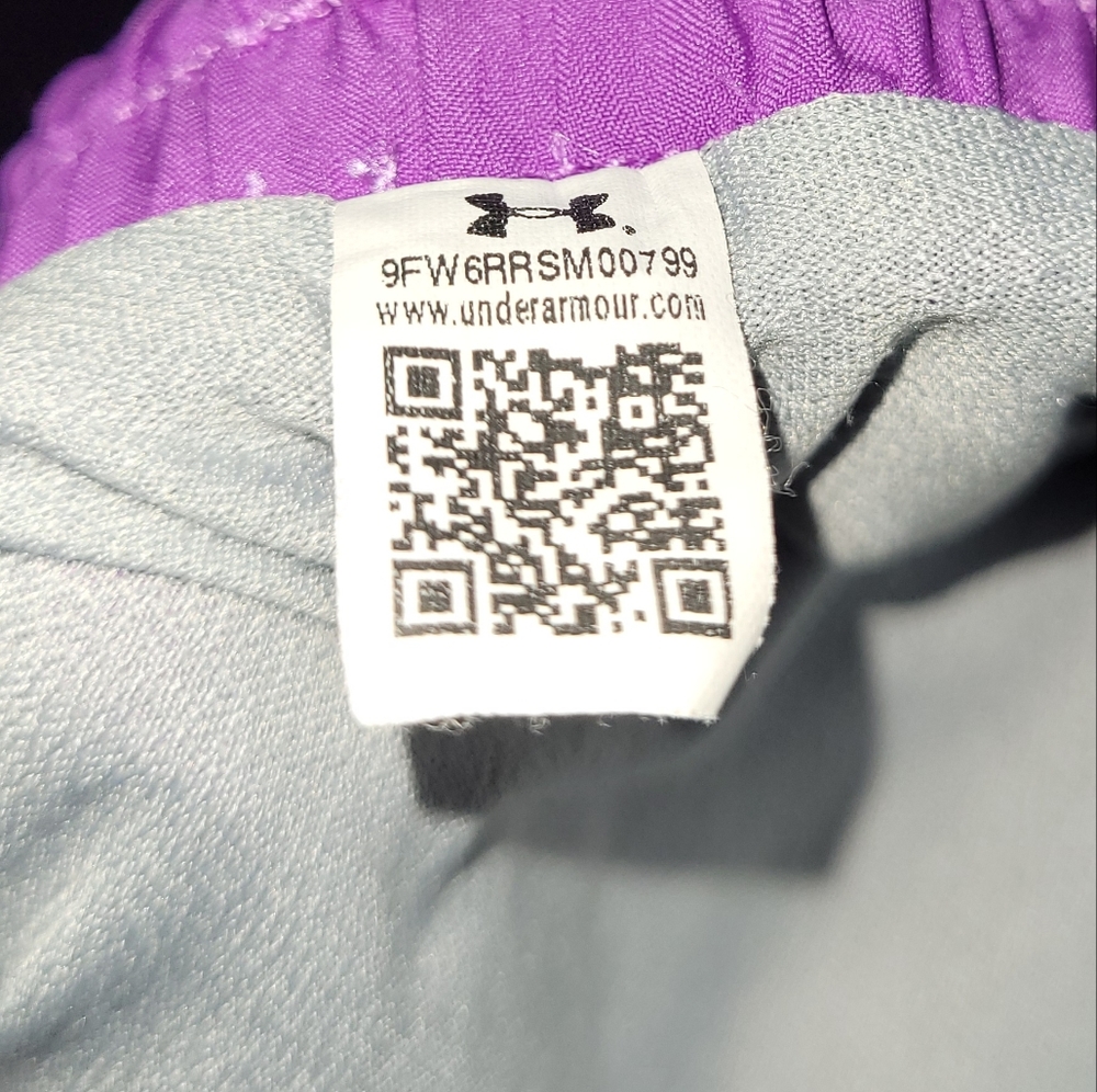 🏃♀️Under Armour womens purple & navy blue jogging running shorts with p - Picture 8 of 14